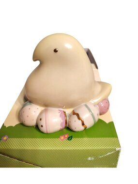 Lenox Yellow Peeps Figurine Easter, Chic on Eggs, in Box, Spring Marshmallow